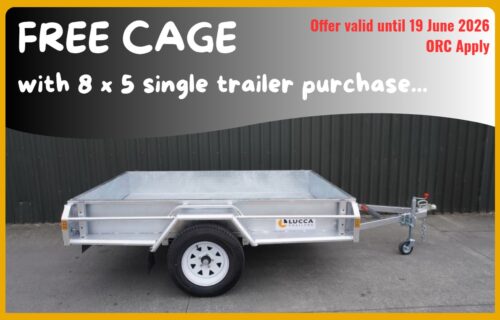 8 x 5 Single Axle Trailer from Lucca Trailers